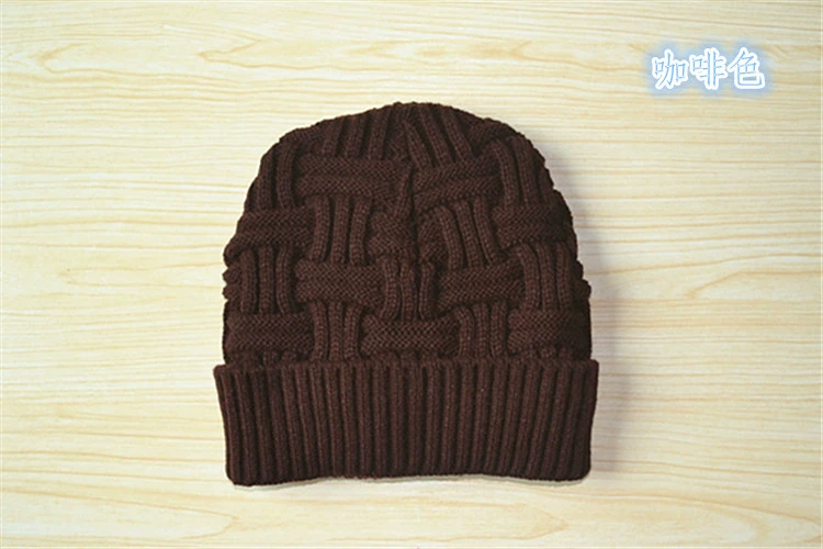 Demi-season woolen keep warm fleece knitted hat, Korean style