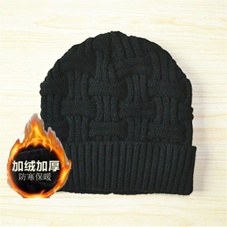 Demi-season woolen keep warm fleece knitted hat, Korean style
