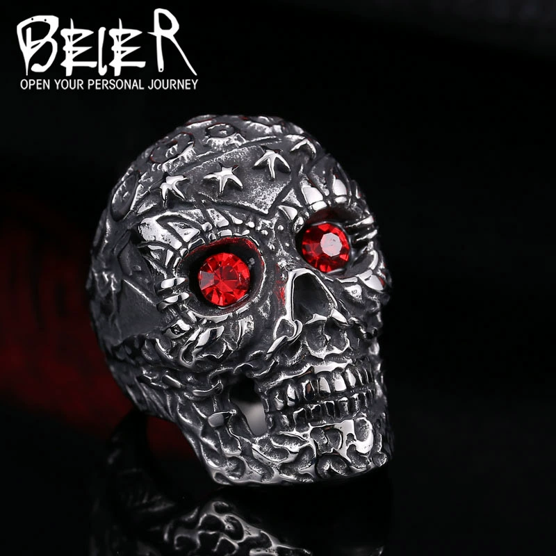 Аксессуар BEIER, zirconium нержавеющая сталь, мужское кольцо, панк стиль, оптовая
