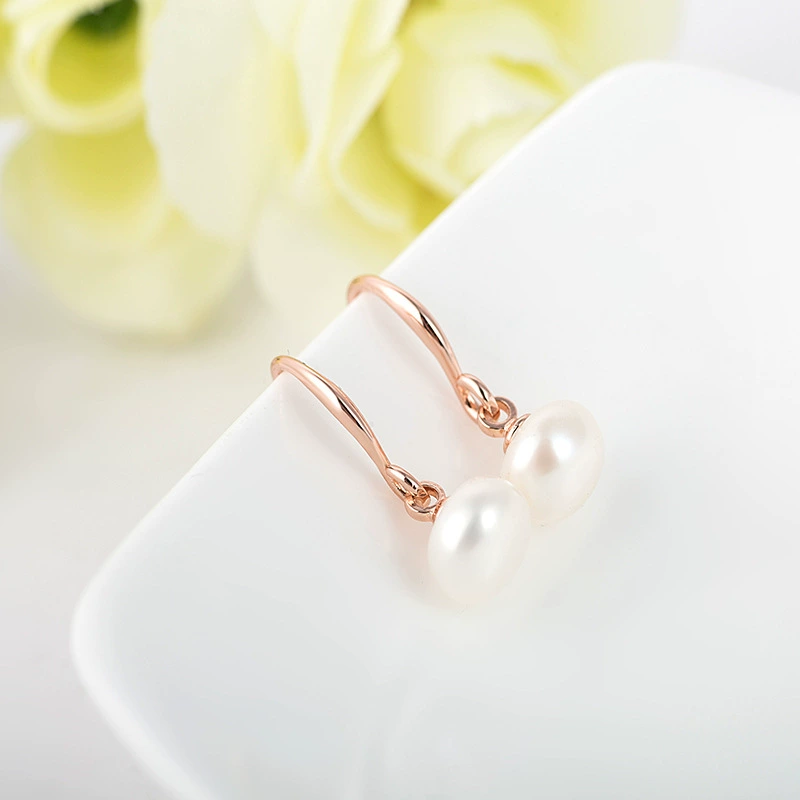Copper небольшие изысканные серьги из жемчуга, корейский стиль, оптовый