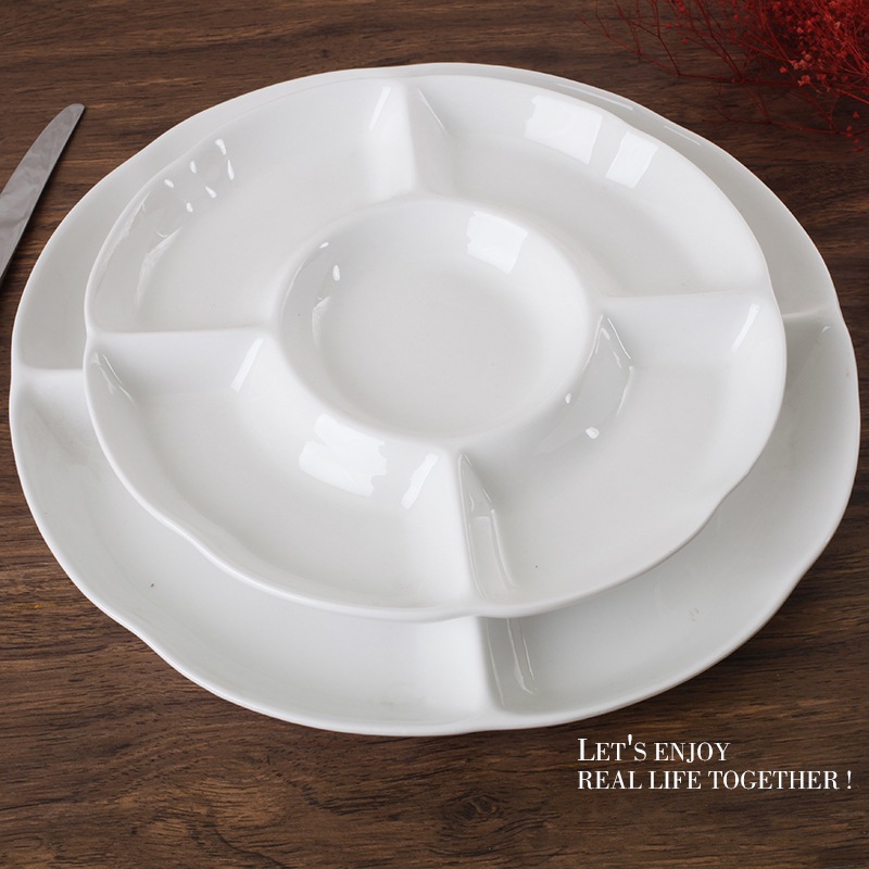 White ceramic acrylic big tableware