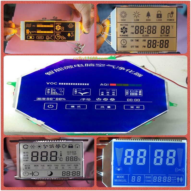Сегментированный LCD-дисплей (CRD), настраиваемый, варианты STN/VA