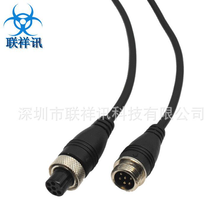 Source manufacturers produce and process 6-core aviation plug GX12 six-core power supply aviation equipment connection line