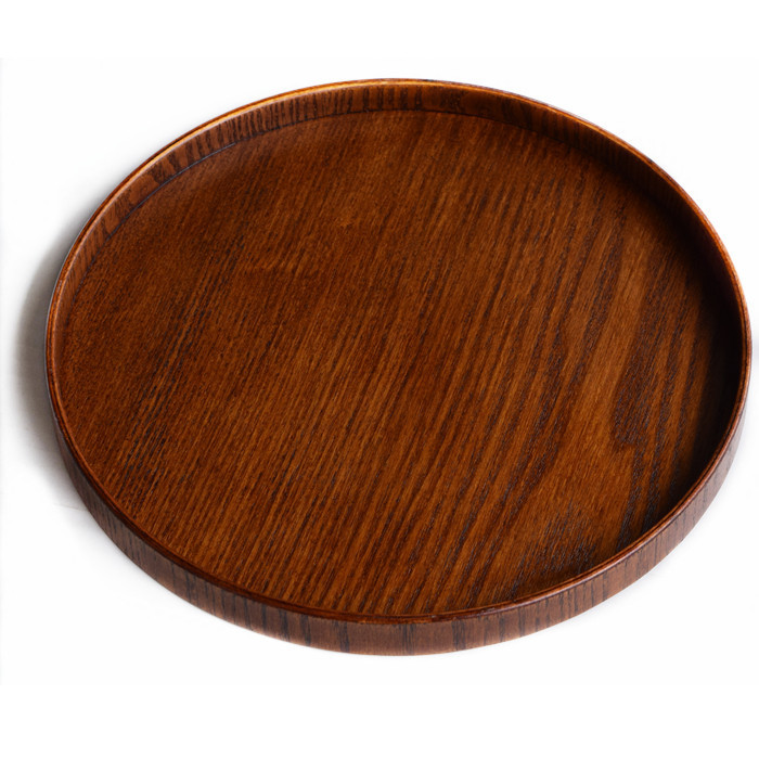 Hot Sale Special Price Solid Wood Tea Tray Japanese Style Tea and Food Tray Round Tableware Tea Set