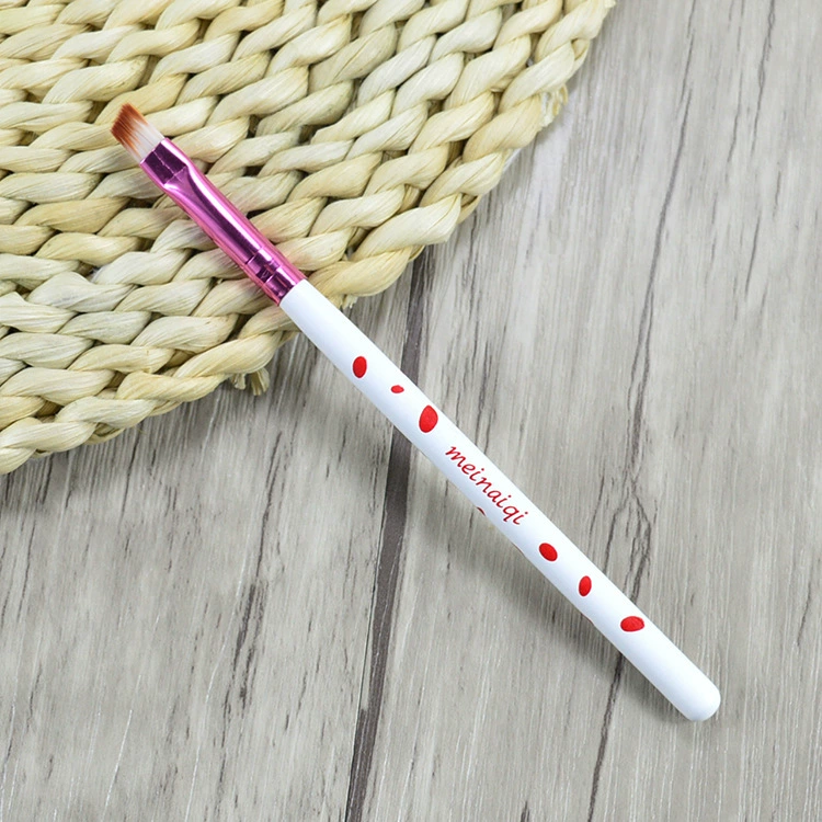 Eyebrow Cream Brush (Minaqi) — Angled Synthetic Bristles, 12.5 cm, Bulk OPP Pack