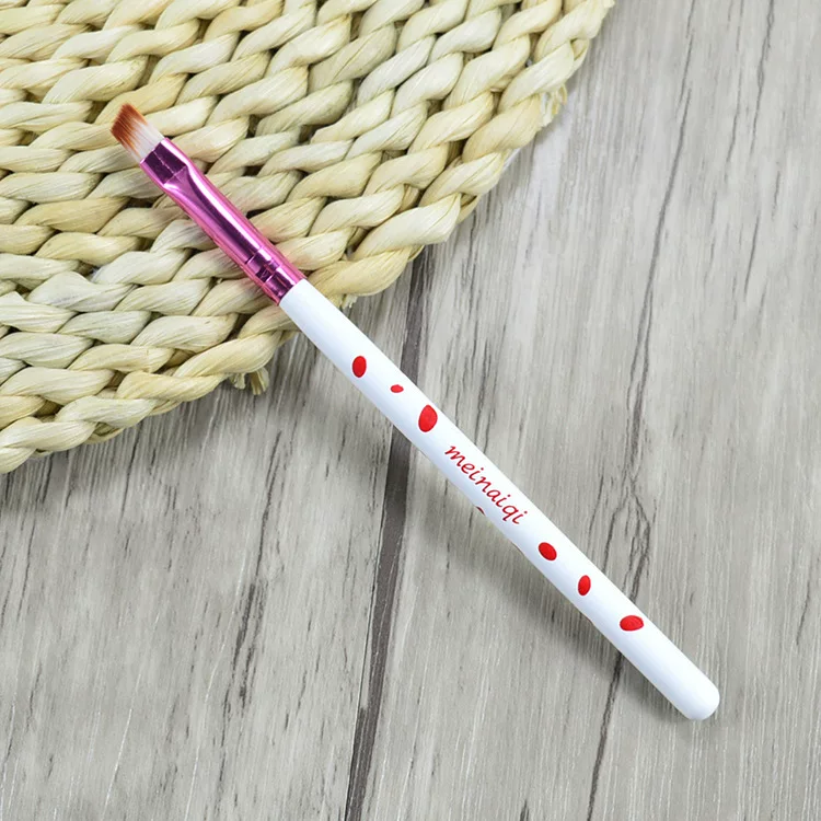 Eyebrow Cream Brush (Minaqi) — Angled Synthetic Bristles, 12.5 cm, Bulk OPP Pack