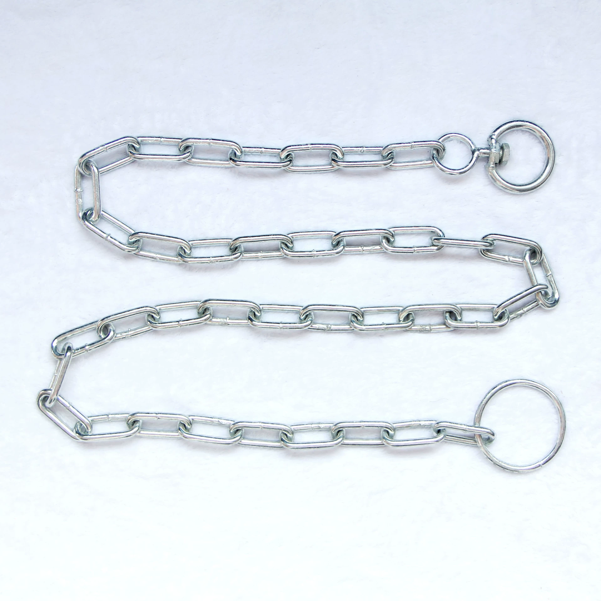 Самодельная оцинкованная цепь с длинными пуговицами, цепь для собак, гражданская цепь, цепь для домашних животных, смелая модель тяговой цепи завершена