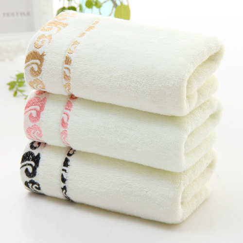 Thickened Pure Cotton Towel Manufacturer Creative Gift 100% Cotton Plain Color Face Towel Water Absorbent Daily Use Home LOGO