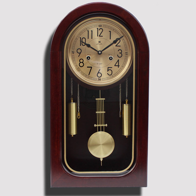 Reloj de pared de estilo chino nuevo antiguo, de madera maciza, mecánico – movimiento de péndulo de cobre Polaris, para Feng Shui.