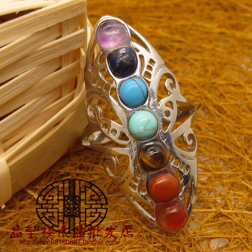 Origin crystal, ethnic style ring, lapis lazuli ring, foreign trade cross-border jewelry wish ring