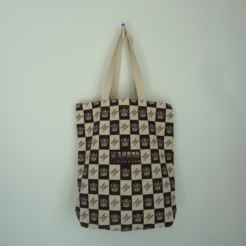 格子印花有机棉帆布袋 纯棉12安拉链帆布包 购物纯棉数码印花袋子