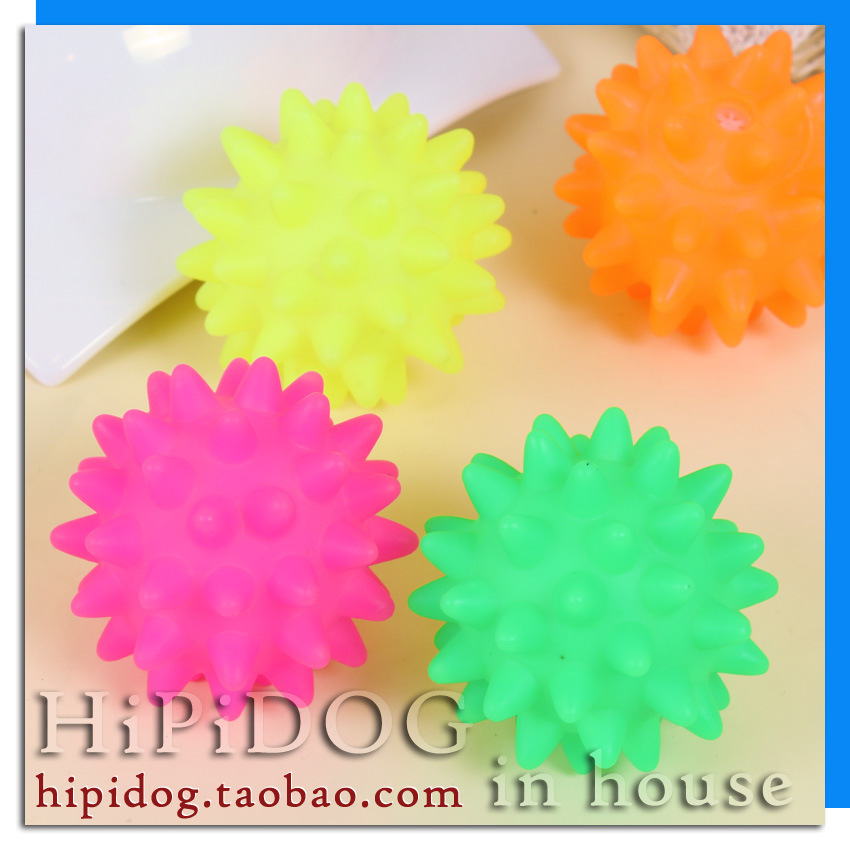 Bola de juguete de erizo de mar colorido entrenamiento de mascotas bola hueca cachorro juguete de sonido perro pequeño molar suministros al por mayor