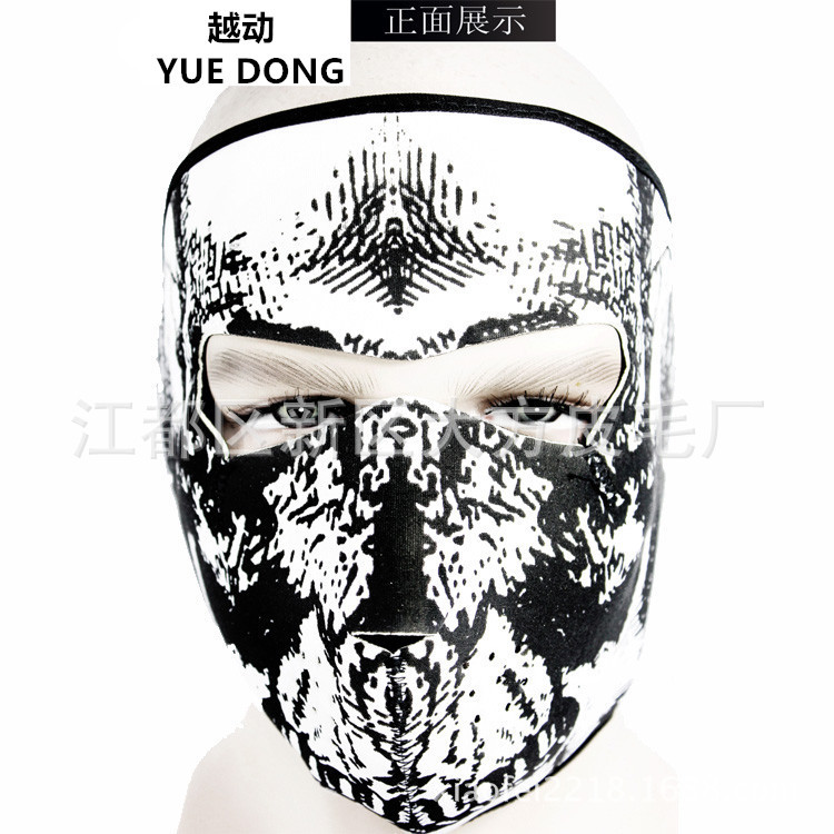 Hot Selling Snowflake Big Ghost Skull Mask Printed Big Mouth Protection Full Face CS Wholesale Ski Windproof Face Protection