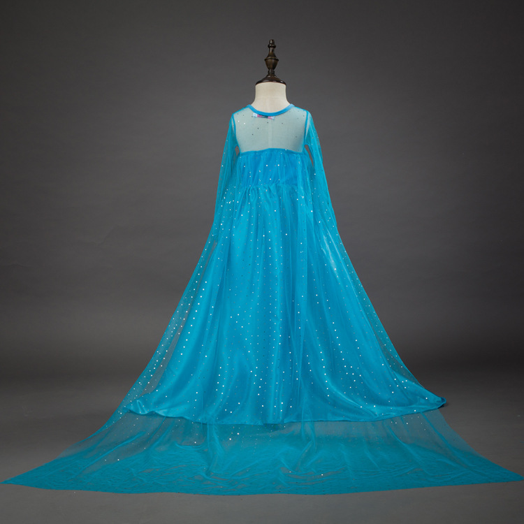 Halloween de comercio exterior de Europa y América ropa de los niños congelados niña Vestido de manga larga princesa vestido de la muchacha de la falda