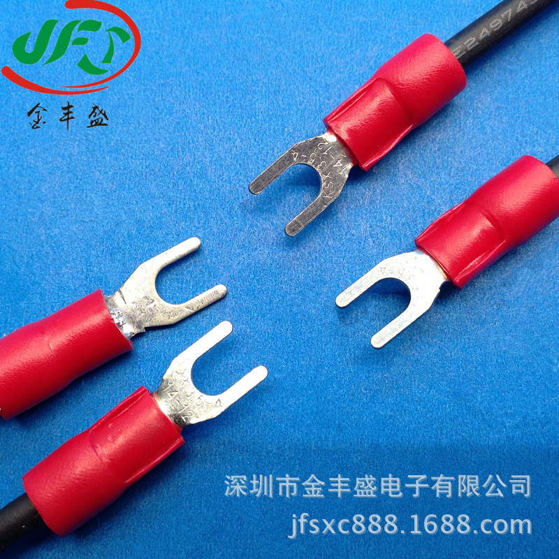 Supply Y-shaped U-shaped terminal wire SV1.25-4 grounding wire SV1.25-4S cold press fork type pre-insulated connection