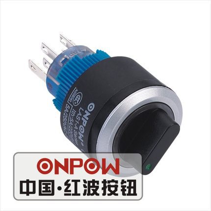 ONPOW中国红波LAS1-AΦ22可带灯圆形方形矩形旋钮二挡选择开关