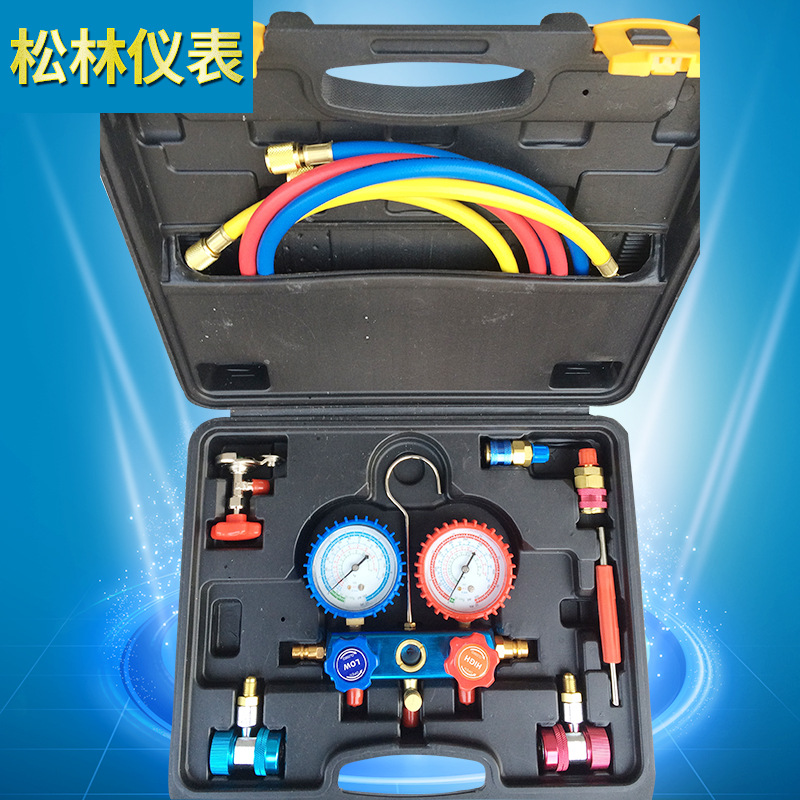 便携高精度组合表 不锈钢制冷组合表 空调汽车加氧工具批发厂家