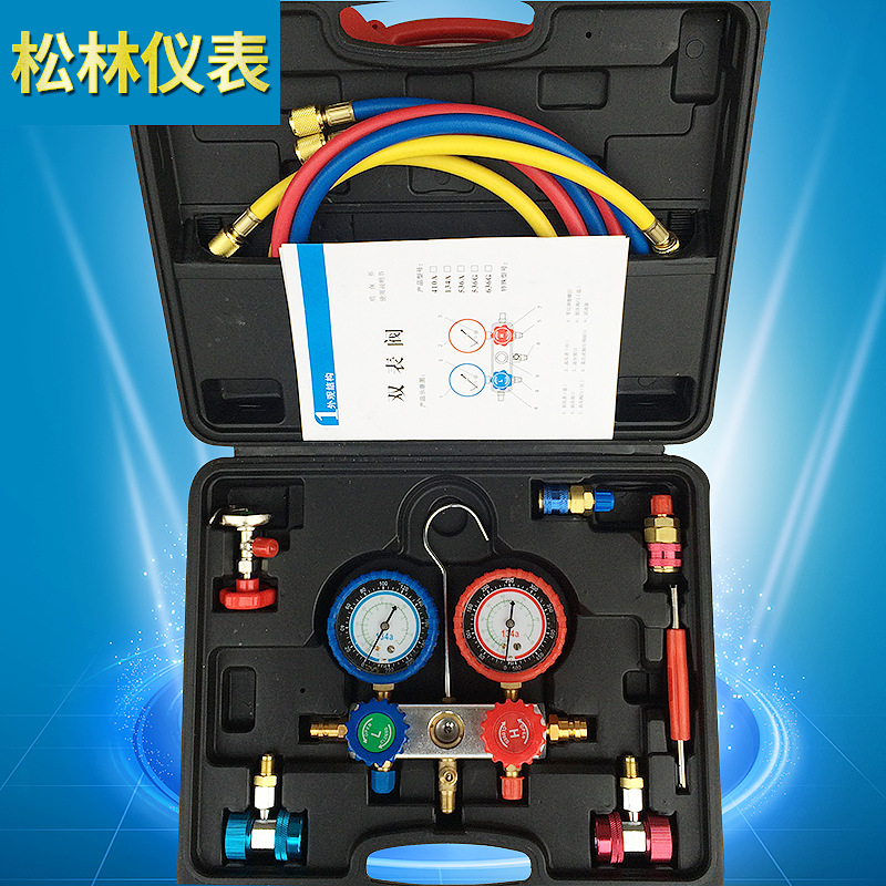 厂家直销 不锈钢134a制冷表冷媒表 高档黑色工具箱包装压力表