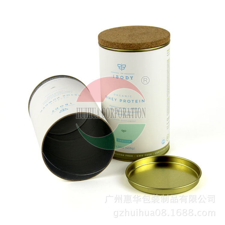 茶叶包装罐 圆形牛皮纸茶叶罐 木盖纸罐 食品包装盒罐