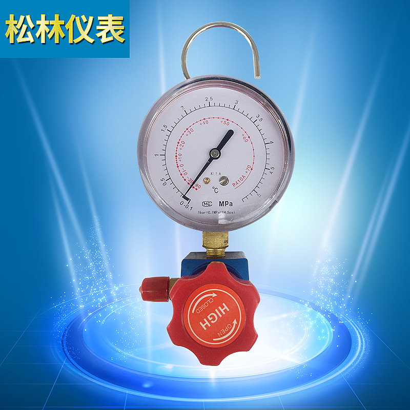 不锈钢防震冷媒压力表 单表伐无视镜制冷表 径向不锈钢冷媒表批发