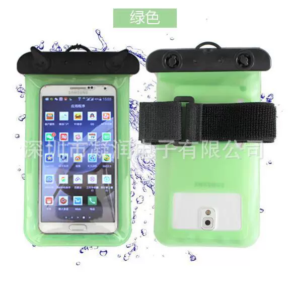 Waterproof PVC Mobile Phone Pouch, Touch-Screen Belt Bag for Swimming, 10.5×20 cm
