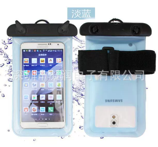 Waterproof PVC Mobile Phone Pouch, Touch-Screen Belt Bag for Swimming, 10.5×20 cm