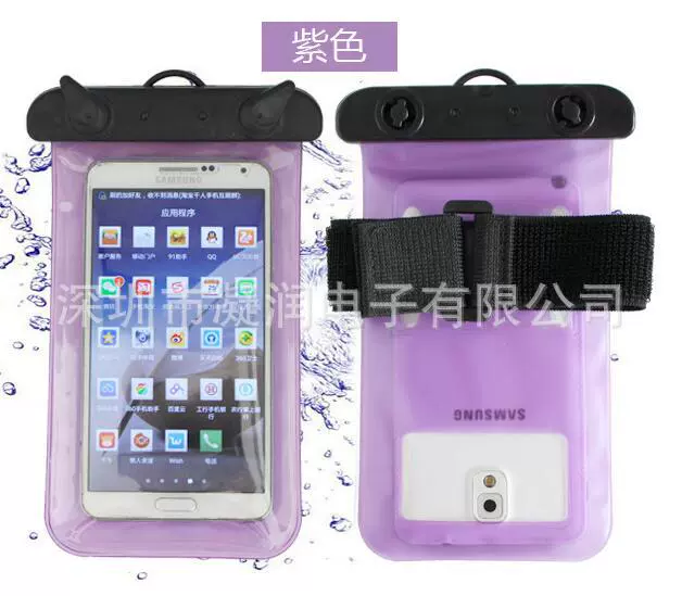 Waterproof PVC Mobile Phone Pouch, Touch-Screen Belt Bag for Swimming, 10.5×20 cm