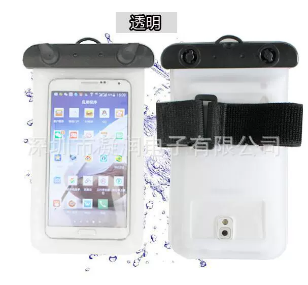 Waterproof PVC Mobile Phone Pouch, Touch-Screen Belt Bag for Swimming, 10.5×20 cm