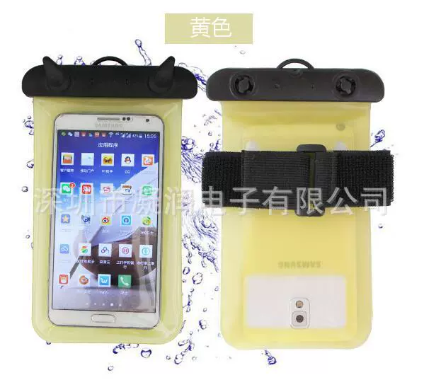 Waterproof PVC Mobile Phone Pouch, Touch-Screen Belt Bag for Swimming, 10.5×20 cm