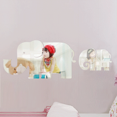 3d-亚克力镜面立体墙贴客厅卧室酒店会所KTV广告字装饰大象