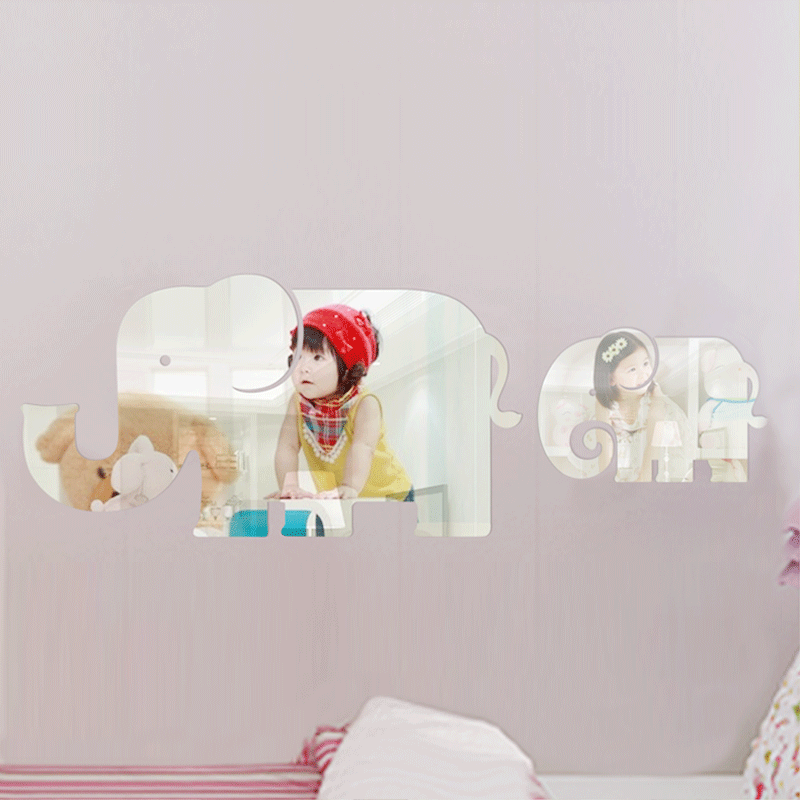 3d-亚克力镜面立体墙贴客厅卧室酒店会所KTV广告字装饰大象