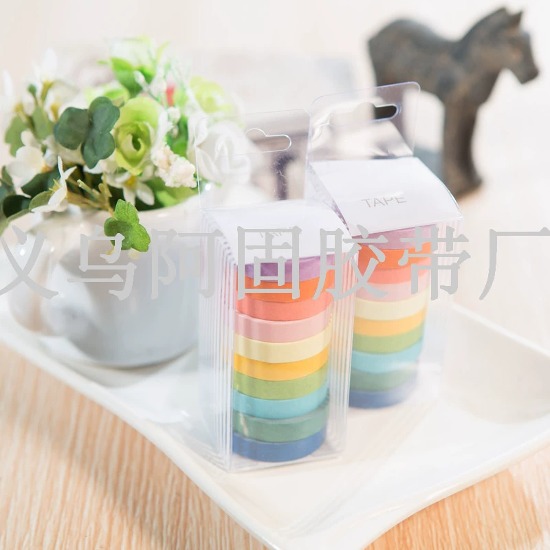 AGUTAPE color DIY set box Candy color solid color cute easy to tear paper Rainbow tape
