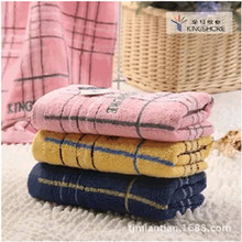 金号毛巾 纯棉提花缎档方格 成人洗脸面巾家居柔软吸水