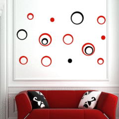 Cross-border 3d circle acrylic three-dimensional mirror wall sticker living room bedroom TV background wall circle home decoration