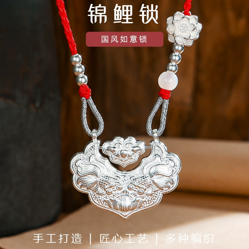 Silver bracelet, woven protective amulet, necklace, 925 sample silver, longevity lock