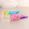 Amazon PILL BOX flip type 28 -square plastic pill box 7 days a week colorful portable with a blind text box