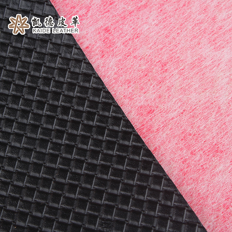 义乌厂家直销PVC彩边编织纹人造革合成革 箱包手袋皮带皮料