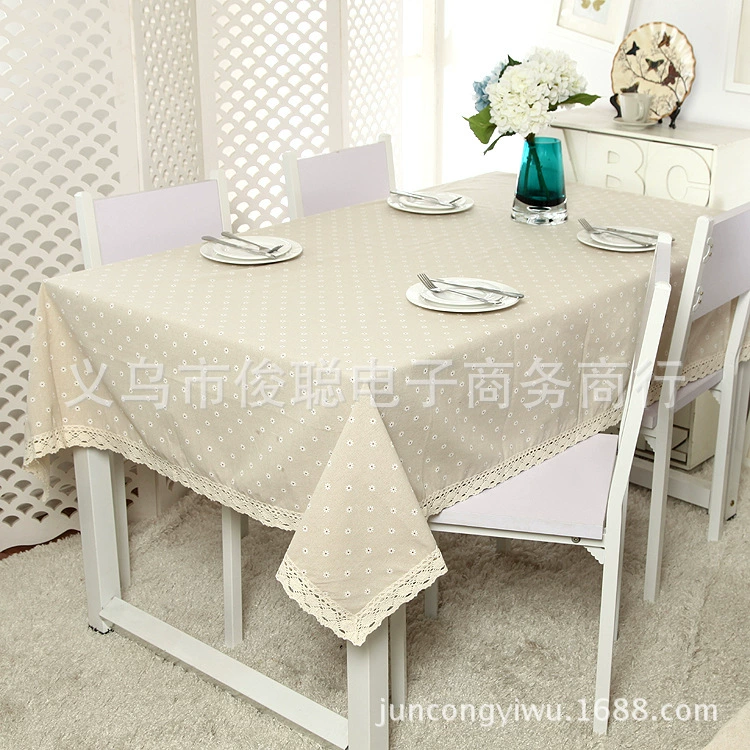 ZAKKA печать полиэстер хлопок imitation linen маленькая ромашка кружевная скатерть тканевая скатерть чайная сервировочная накидка шарф однослойная доставка
