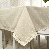 ZAKKA печать полиэстер хлопок imitation linen маленькая ромашка кружевная скатерть тканевая скатерть чайная сервировочная накидка шарф однослойная доставка
