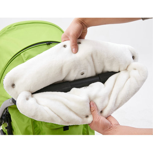 Baby stroller warm gloves, winter windproof and cold-proof plus velvet thick wool stroller handle gloves, factory direct supply