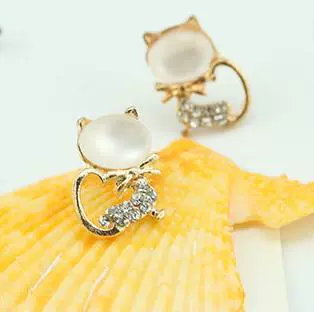 Модные серьги, кошачий глаз, корейский стиль, оптом