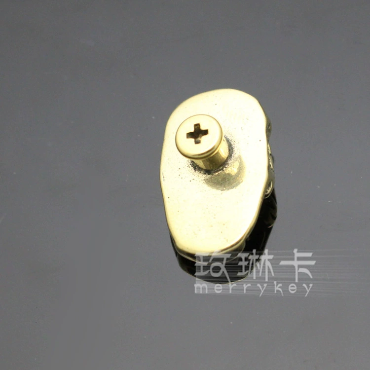 Brass Smiling Skull Funny Caibu Wallet Buckle Live Broadcast Internet Celebrity Leather Bags Decorative Buckle Small Accessories Wholesale
