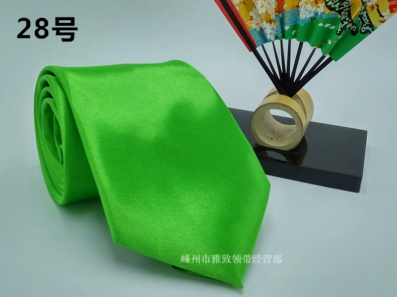 Tie (Yazhi) 8 cm Width, Handmade Business Necktie, Plain Satin Look, Multi-Color Options