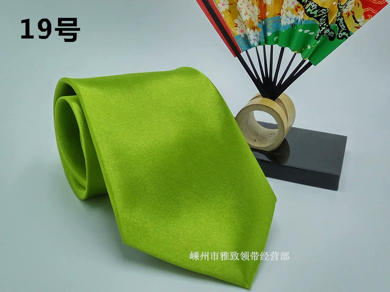 Tie (Yazhi) 8 cm Width, Handmade Business Necktie, Plain Satin Look, Multi-Color Options