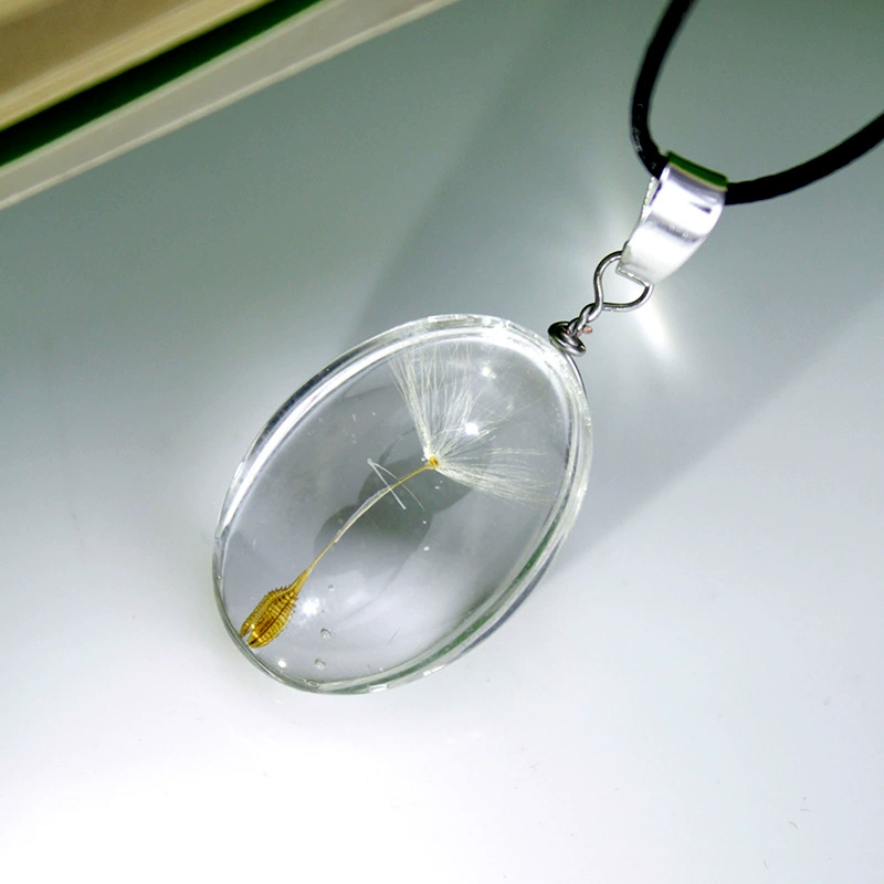 Корейская версия простой моды натуральный сушеный цветок ожерелье Одуванчик стеклянный шар Свитер Цепочка короткая Мори оптом