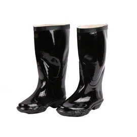 天津踏雪加厚防滑耐磨黑色水靴橡胶底工作靴高筒雨靴劳保雨鞋