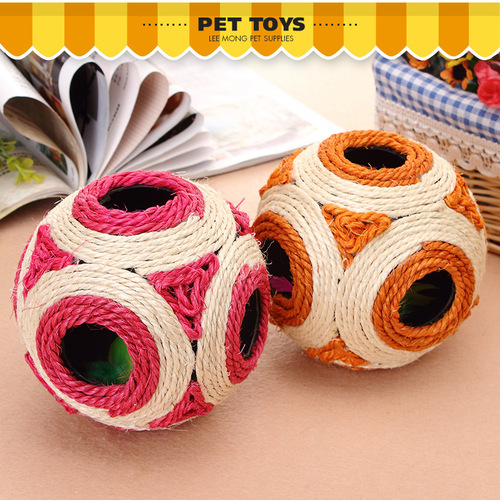 Cat supplies kitten toys cat sisal ball scratching ball to amuse the cat interactive small ball to amuse the cat toy pet 6