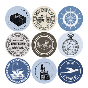 In stock stickers creative Journal decorative stickers wholesale exquisite DIY round sealing stickers retro cute diary stickers