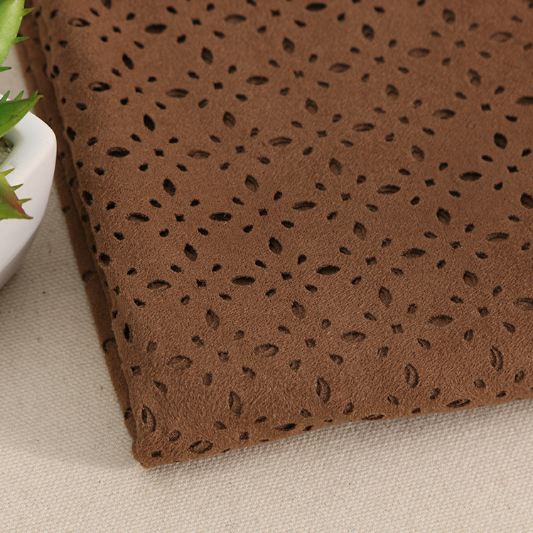 厂家直销 针织麂皮绒冲孔布YH0464 四季服装家纺箱包鞋料面料批发