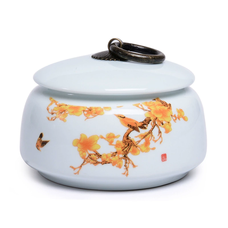 Tea Storage Box — Cute Ceramic Tea Canister, Birthday Gift, Multiple Styles (0.5 kg)